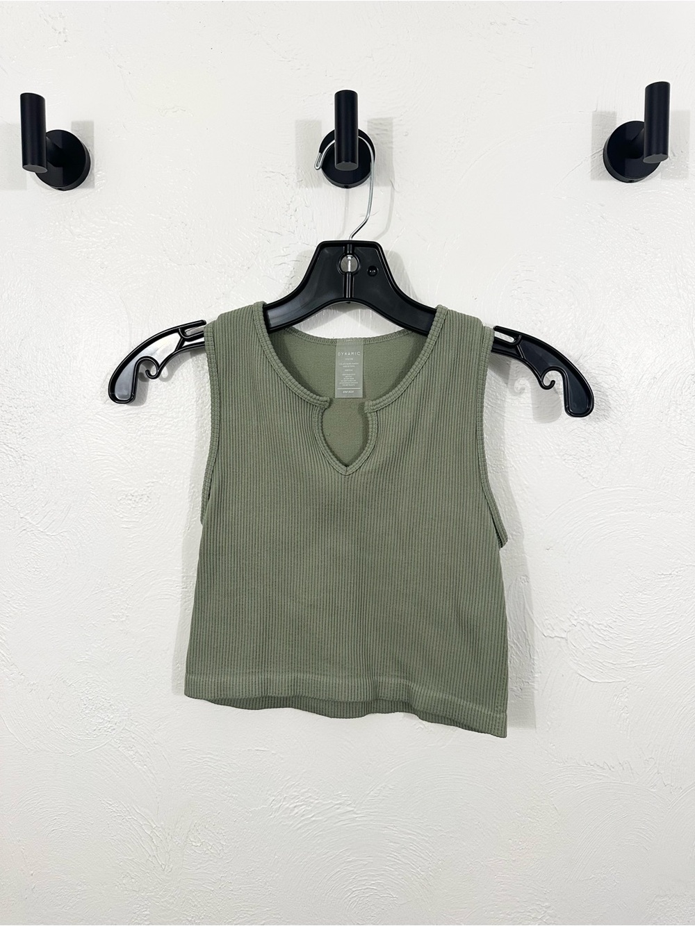 Sleeveless Ribbed Crop Top - Olive
